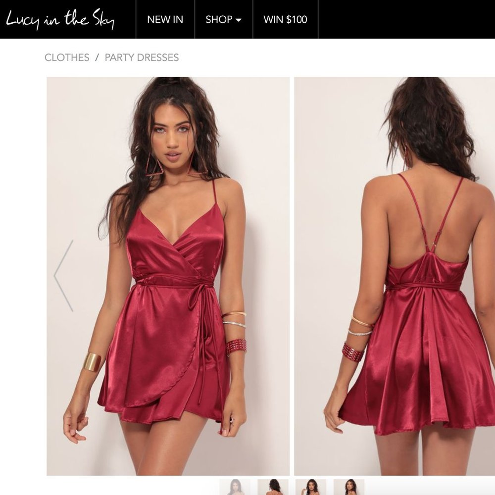 Charlotte Satin A-Line Dress in Merlot
